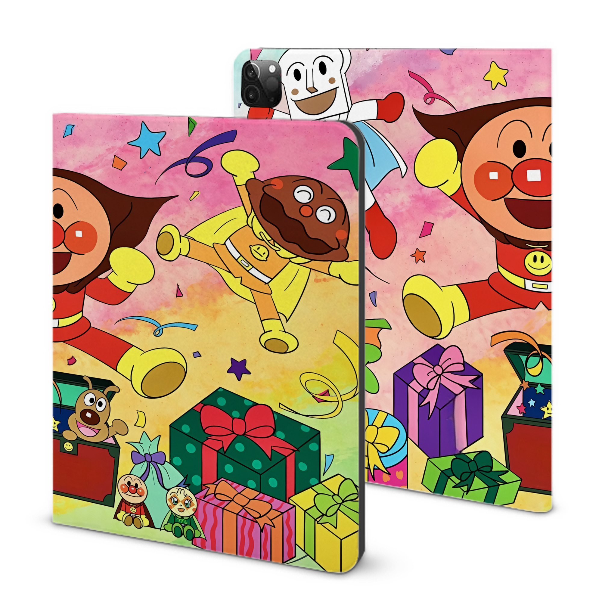 （画像用） アンパンマン Anpanman IPadケース ペンホルダー付き ブックスタイルデザイン